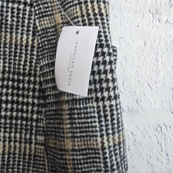 American Eagle NWT Gray And Brown Plaid Hi-Rise Mini Skirt 10 - Picture 9 of 16